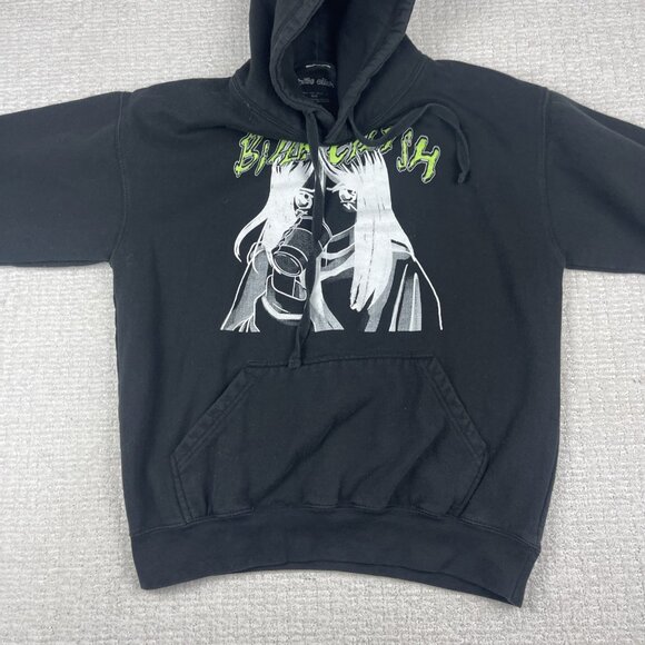 Billie Eilish Hoodie Mens M Black Sweatshirt Pullover Anime Drawstring Y2K - Picture 10 of 16